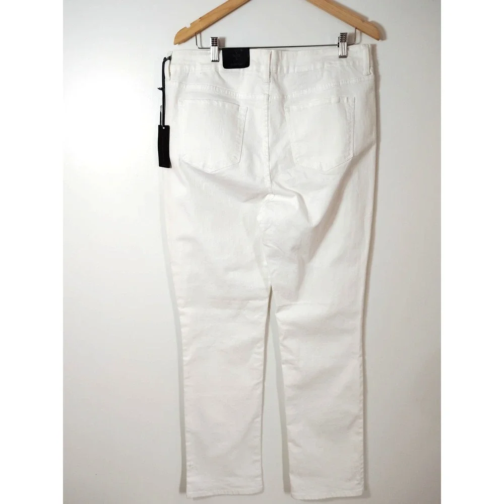 NWT Not Your Daughters Jeans NYD Women 16 WHITE Straight Leg Classic Preppy $104